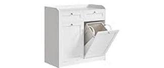 VASAGLE Commode style maison de campagne 40 x 80 cm, Blanc