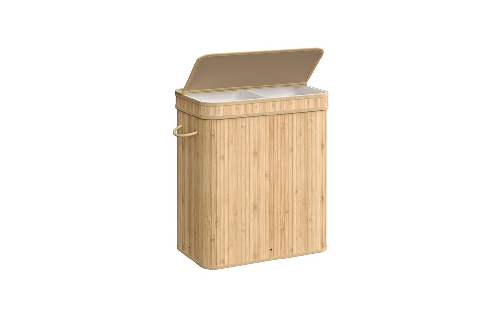 Songmics Panier à linge en bambou 100 l, Bambou
