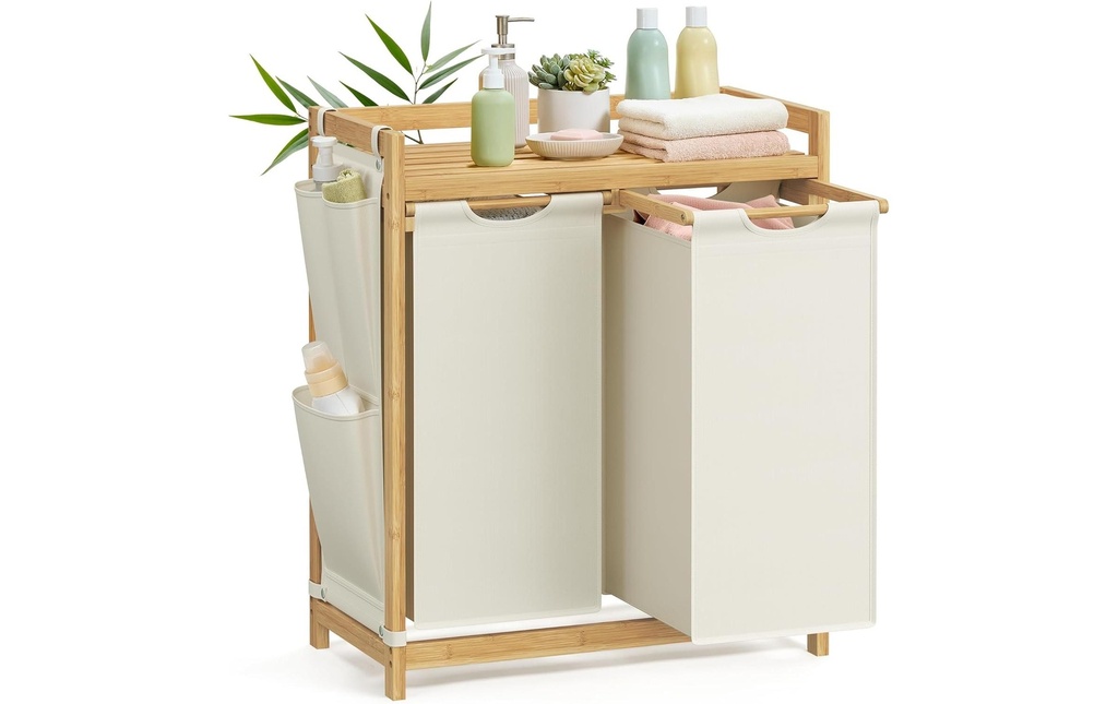 Songmics Panier à linge 100 l, Blanc
