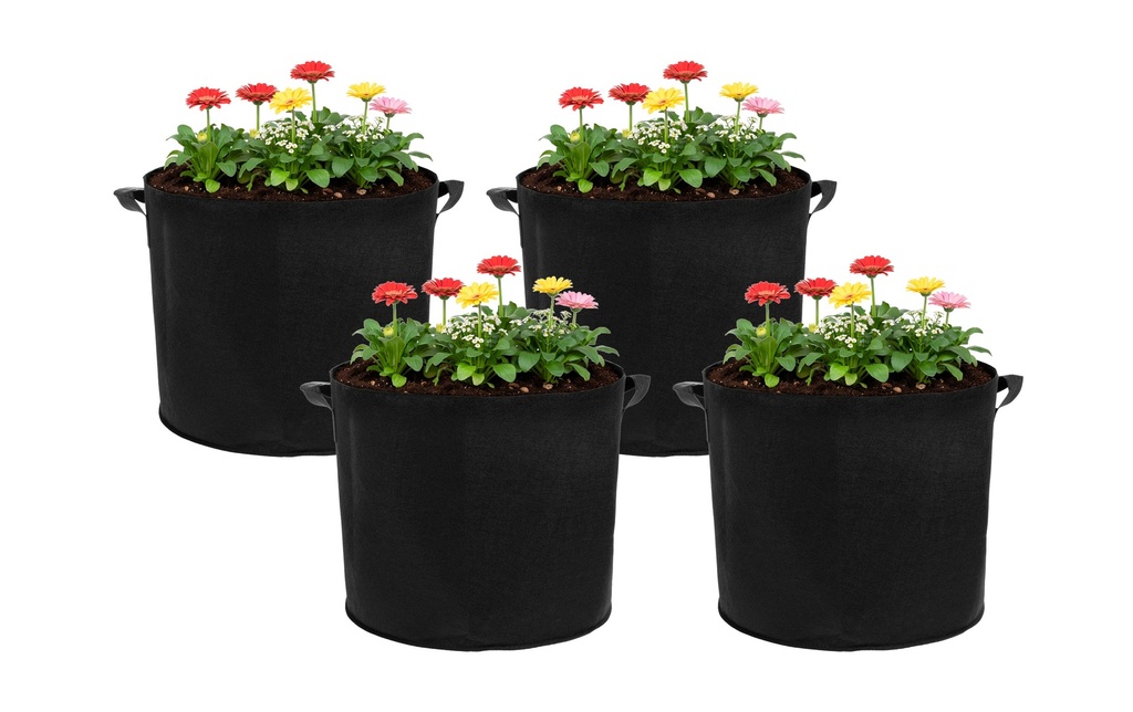 STRUCT Set de 4 sacs à plantes, feutre, 40 x 40 x 35 cm