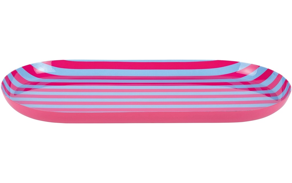 present time Plateau de service Animado Oval Large, Bright pink / Soft blue
