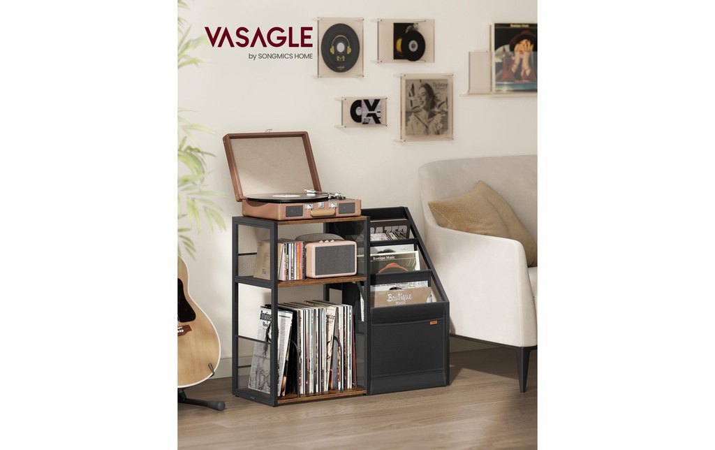 VASAGLE Table d'appoint 81 x 68 cm, Brun
