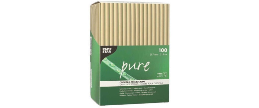 Papstar Paille Roseau PURE 100 Pièce/s, Brun