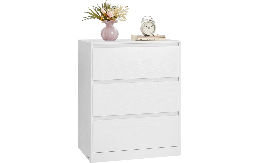 VASAGLE Commode avec 3 tiroirs 60 x 75 cm, Blanc