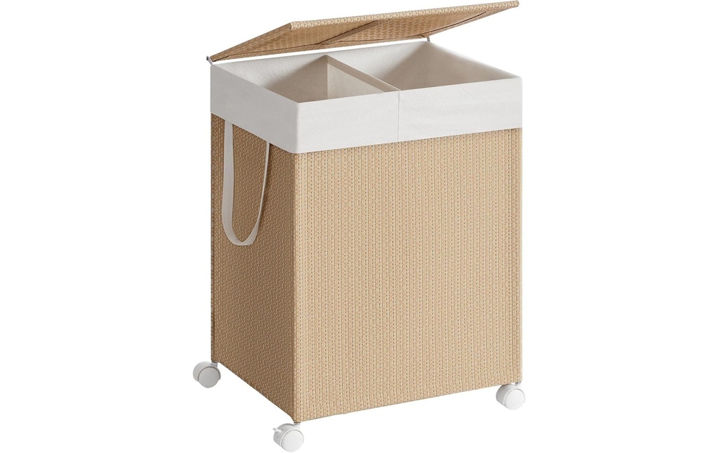 Songmics Panier à linge en bambou 100 l, Bambou