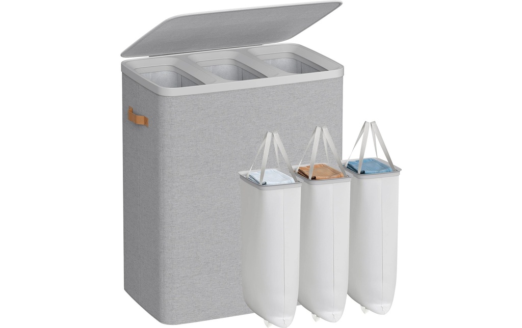 Songmics Laundry Basket 190 l, Gris tourterelle