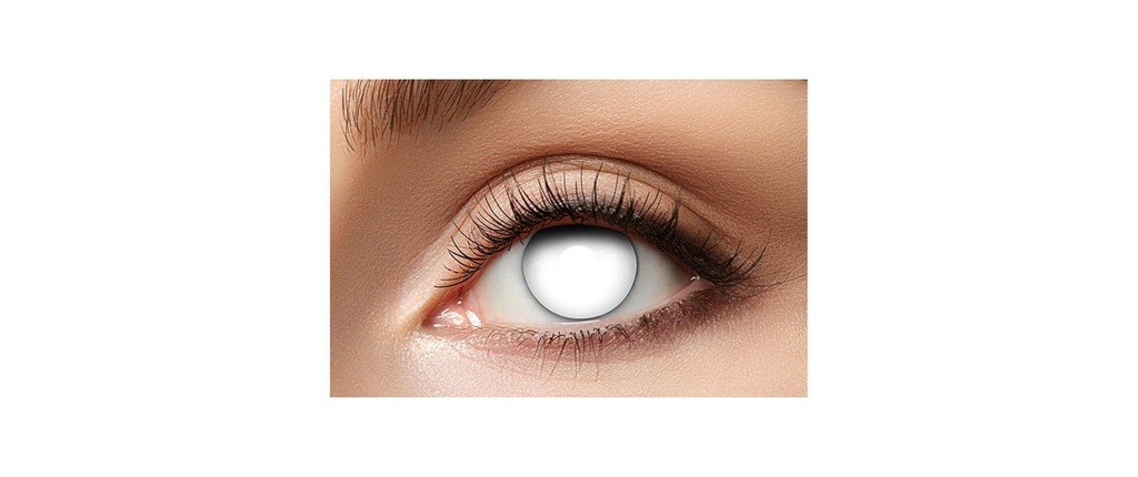 Partyartikel Lentilles de contact de trois mois Blind, 2 pièces, blanc