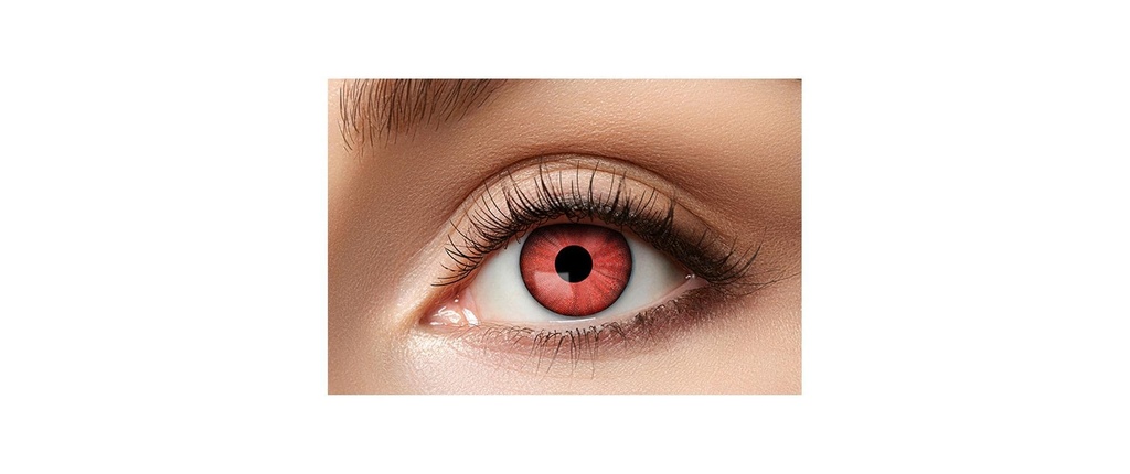 Partyartikel Lentilles électriques rouges pour trois mois, 2 pièces, rouge