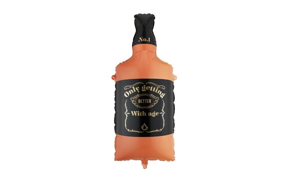 Partydeco Ballon en aluminium Whisky Noir/Orange