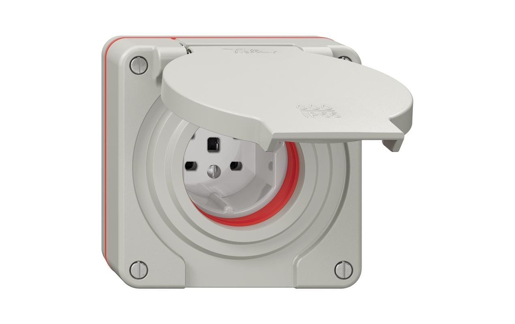 Feller Prise encastrée NEVO 1xT25 (16A/400 V) IP55 lgr Gris
