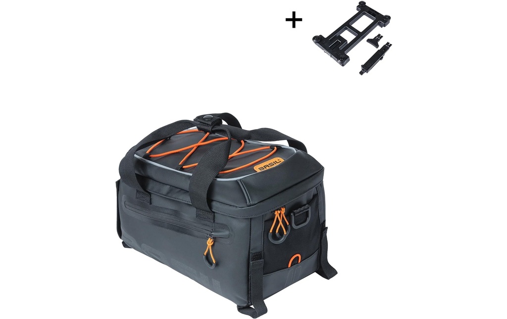 BASIL Sacoche pour porte-bagages Miles Tarpaulin MIK 7 l, noir/orange