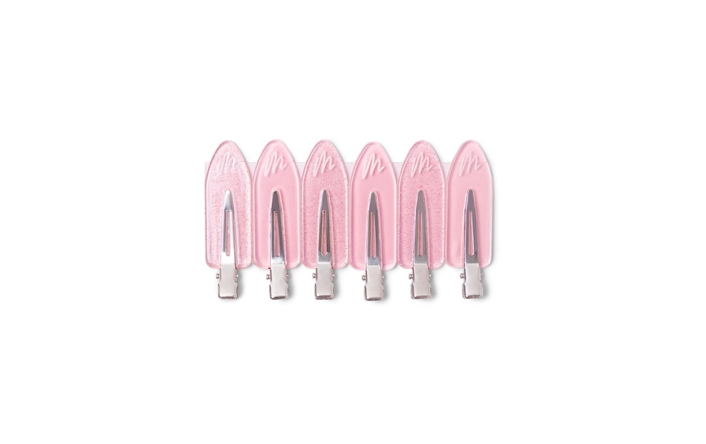 Mermade No Crease Clips Pinces à cheveux en acétate de cellulose Rose 6 pcs.