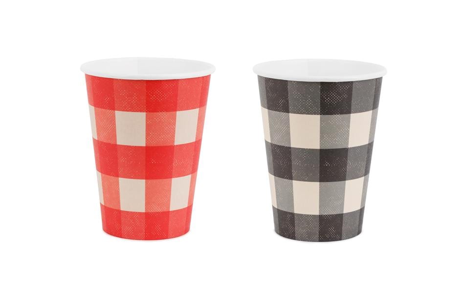 Partydeco Gobelets jetables Grille à carreaux 6 Pièce/s