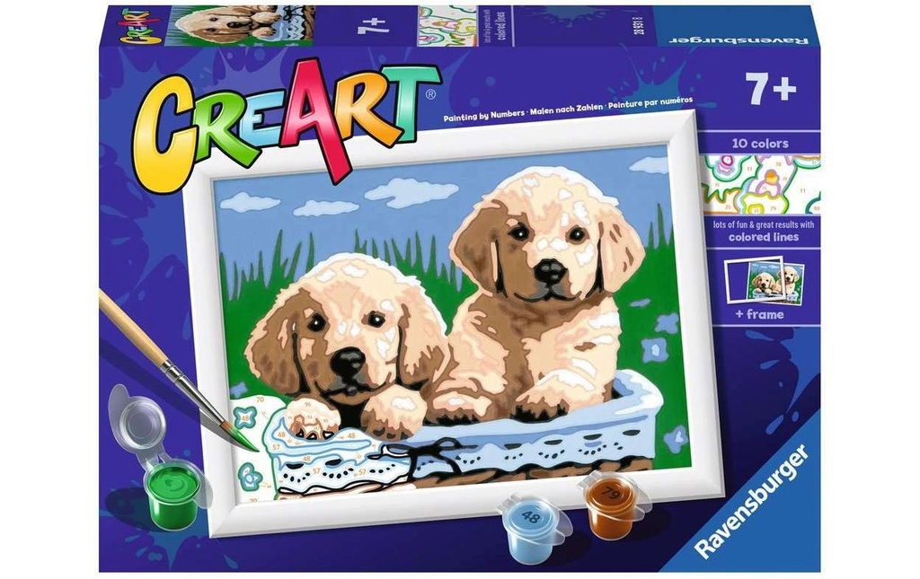 Ravensburger Peinture avec chiffres Des chiots adorables 10 couleurs acryliques