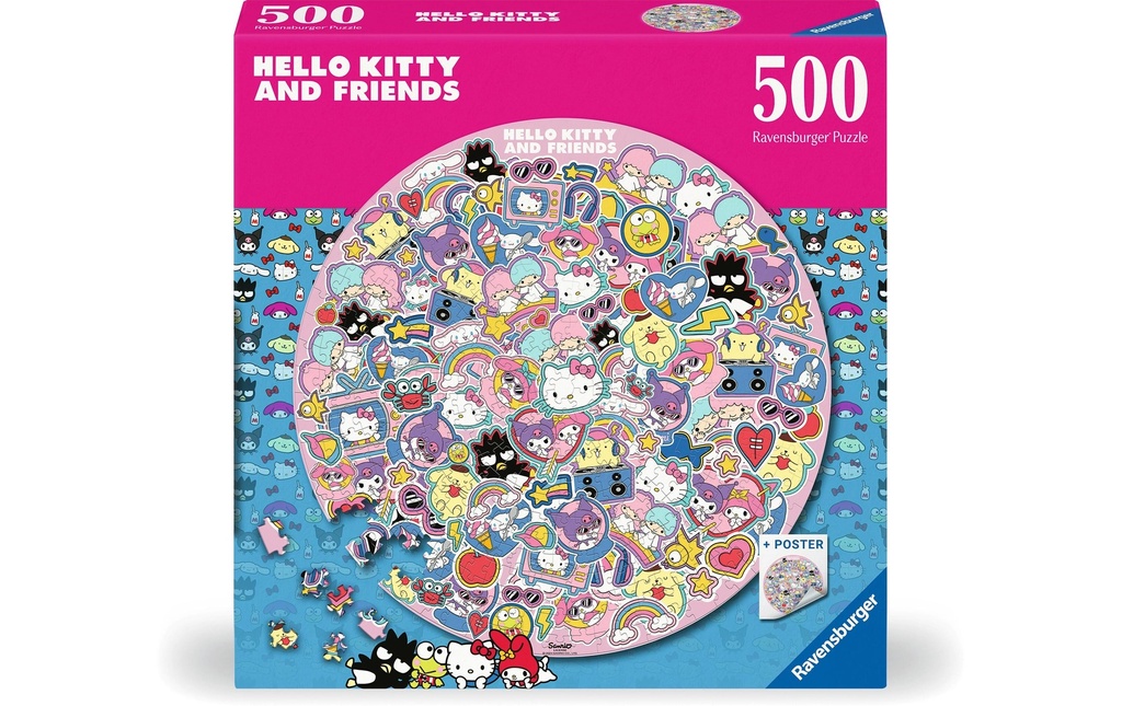 Ravensburger Puzzle Hello Kitty 500 pièces, rond