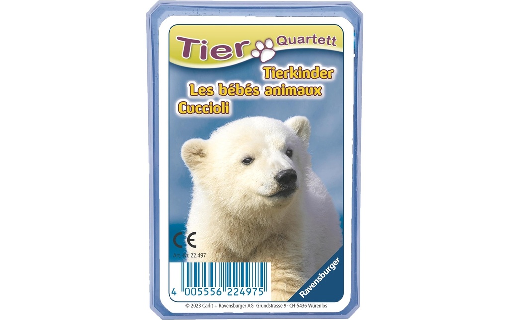 Ravensburger Jeux de cartes Enfants animaux Jeu de quatuor, questions de connaissances