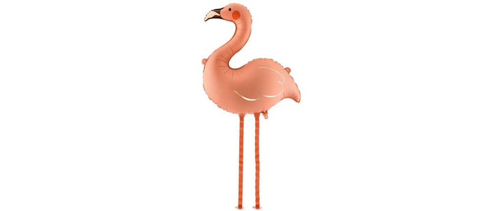 Partydeco Ballon en aluminium Flamant rose Corail