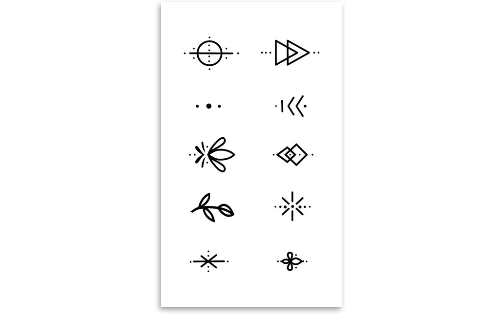 minink Feuille de tatouage Geometric et Nature 10 pièces