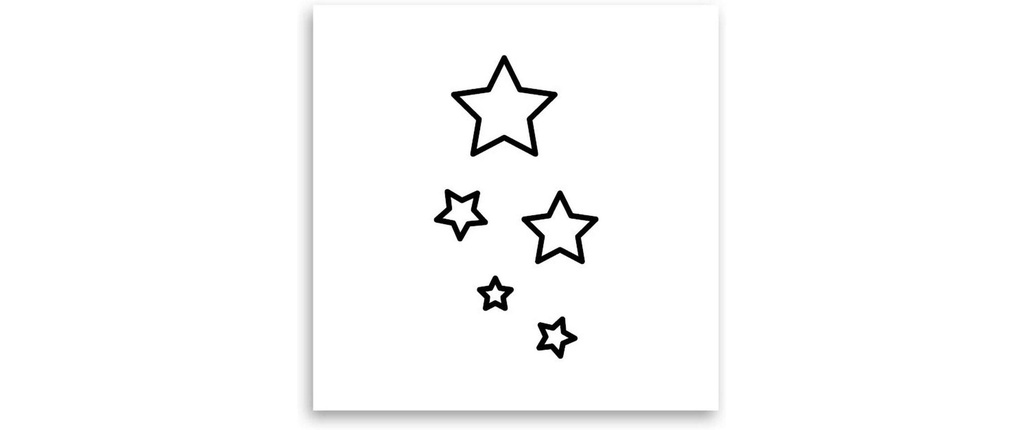 minink Tatouage Cinq étoiles Taille: S (2.0 cm x 3,7 cm)