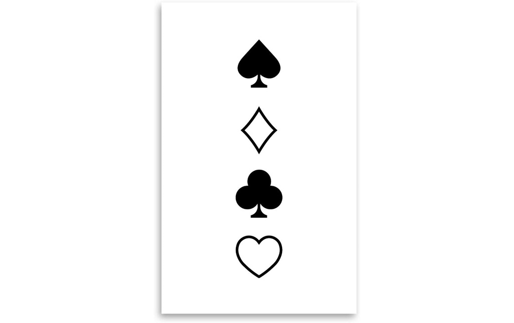 minink Cartes de jeu de tatouage Taille: M (1.2 cm x 6,1 cm)