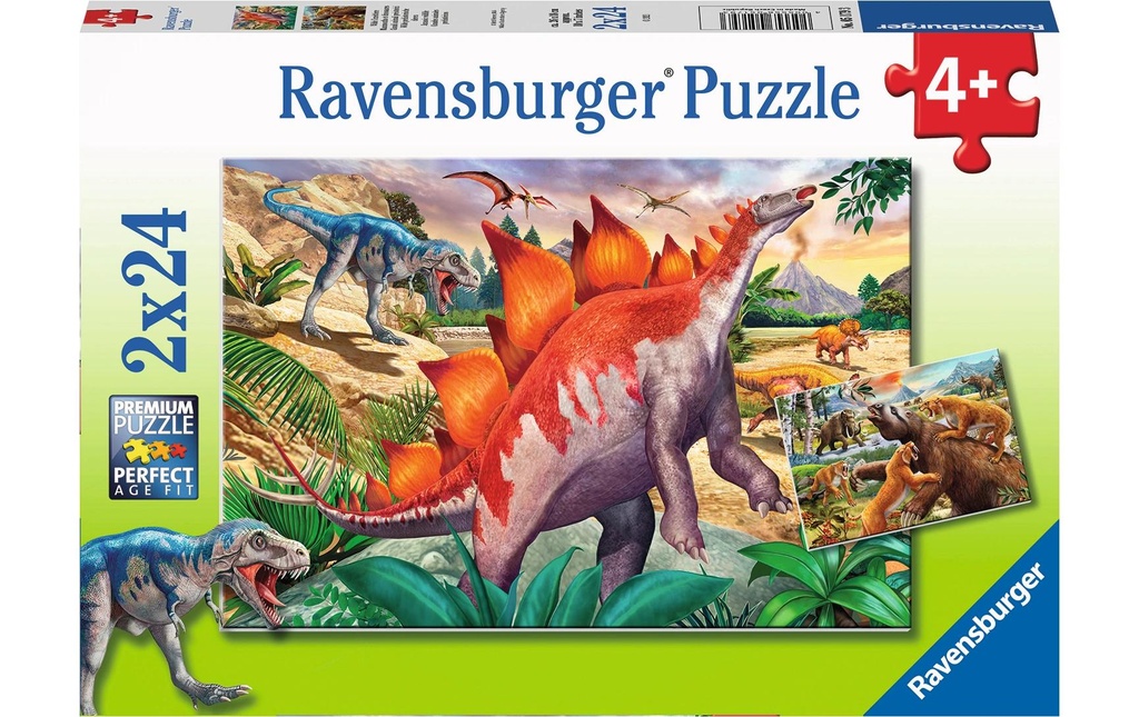 Ravensburger Puzzle Animaux sauvages préhistoriques 2 x 24 pièces