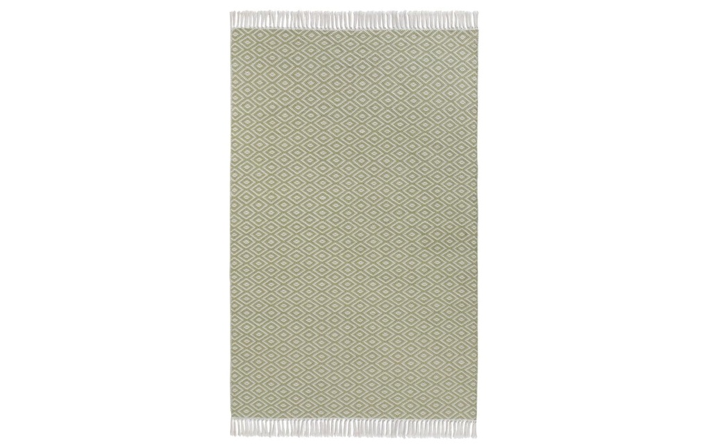 Urbanara Tapis Barota 140 x 200 cm, Vert-gris/Blanc