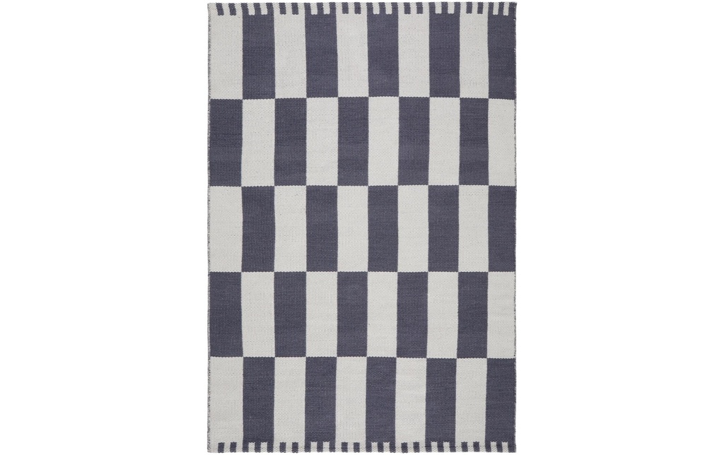 Urbanara Tapis Iniola 90 x 130 cm, Gris bleu/Blanc