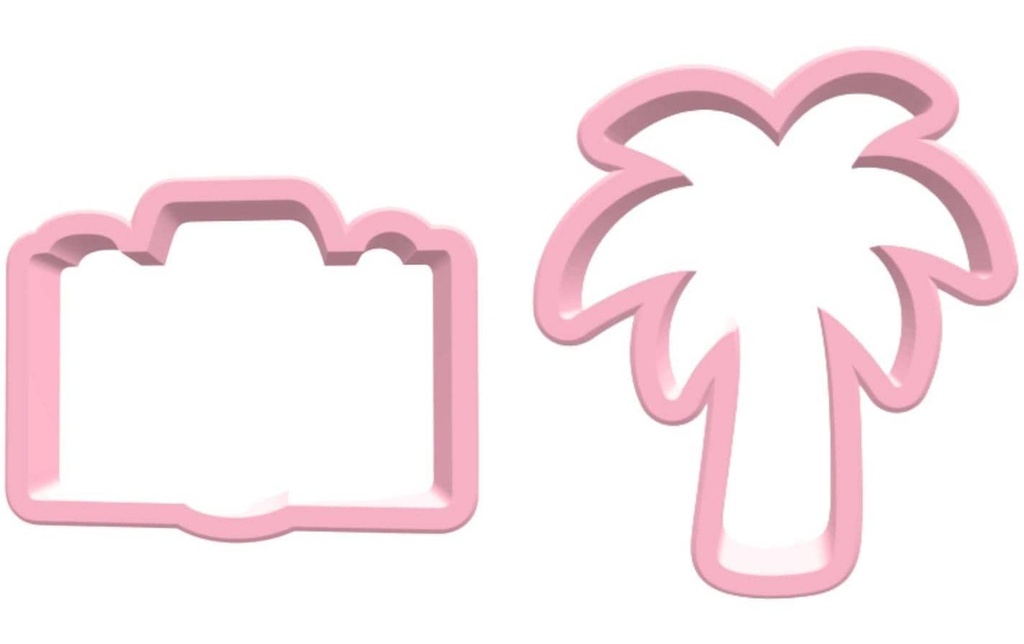 BackshopSchweiz Kits d’emporte-pièces Caméra & Palme Plastique Rosé 9 cm
