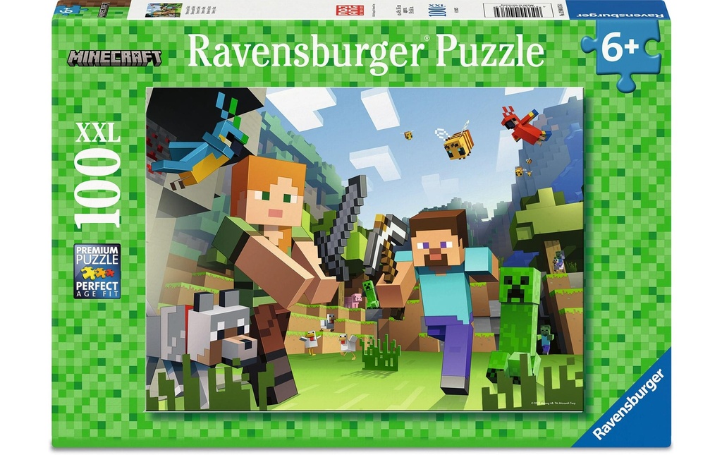 Ravensburger Puzzle Minecraft Steve et Alex 100 pièces XXL