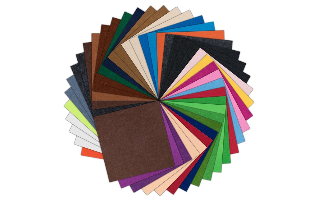 LOKLIK Mélange de feuilles de feutre 20.5 x 20.5 cm, 42 Pièce/s, Multicolore