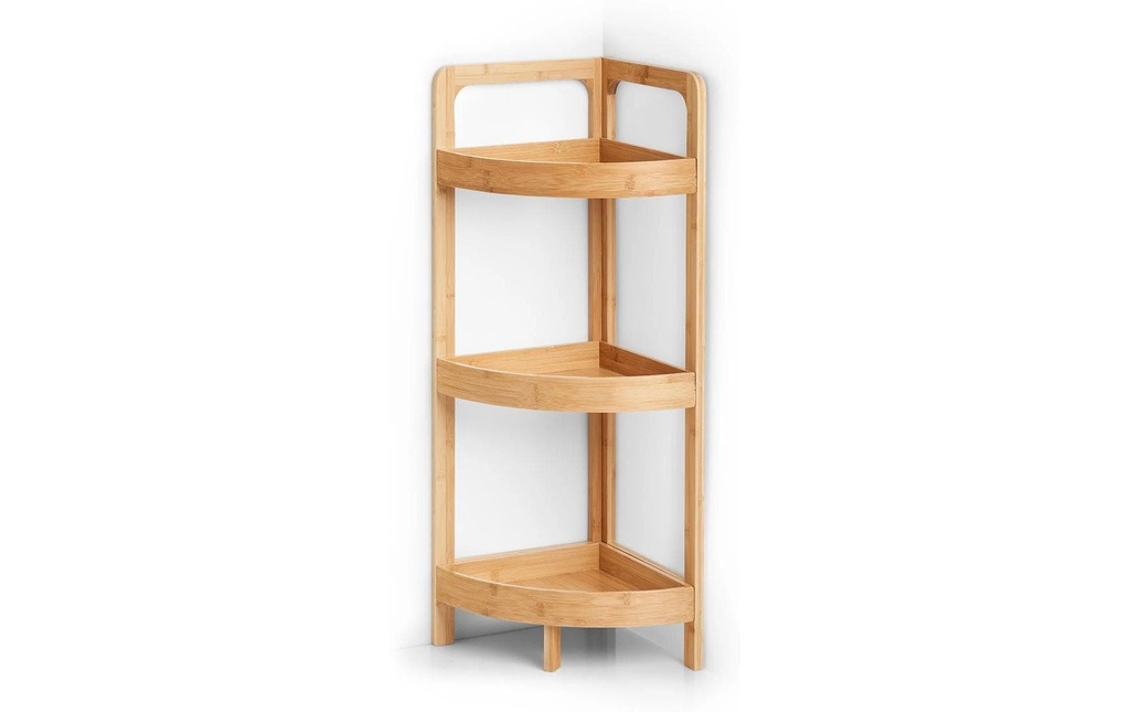 Zeller Present Étagère d'angle Bamboo 3 tablettes Brun
