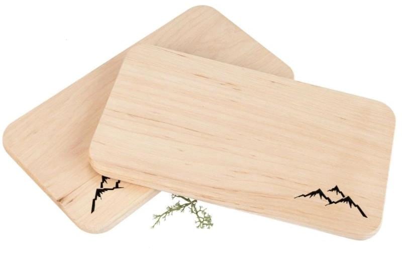 creanorm Planche à découper FSC Aulne 22 x 12 x 1.2 cm, motif montagne