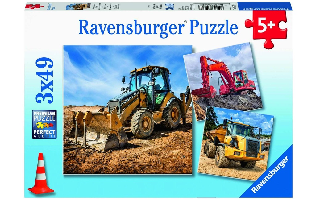 Ravensburger Véhicules de chantier en action 3 x 49 pièces