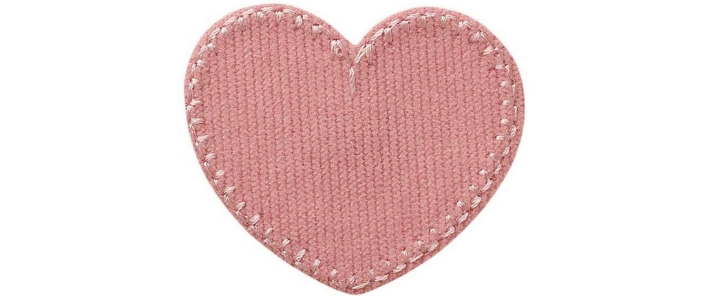 Mono-Quick Coeur velours côtelé rose | Mono-Quick 1 Pièce/s