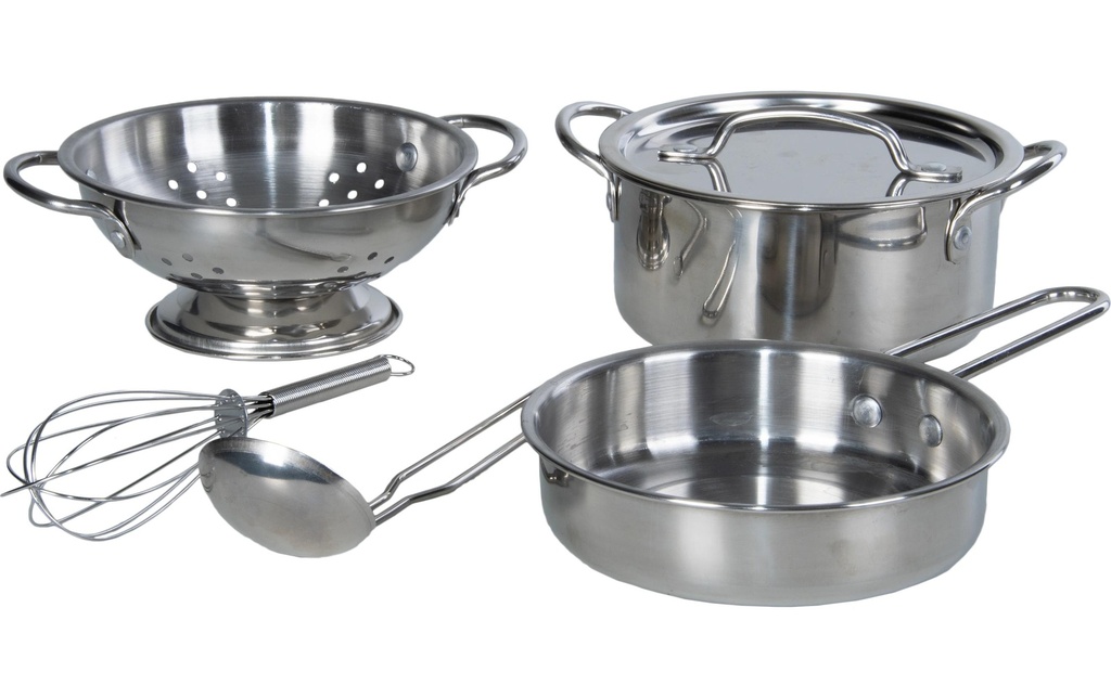 Esschert Design Set de cuisine pour la boue 6 pièces en acier inoxydable