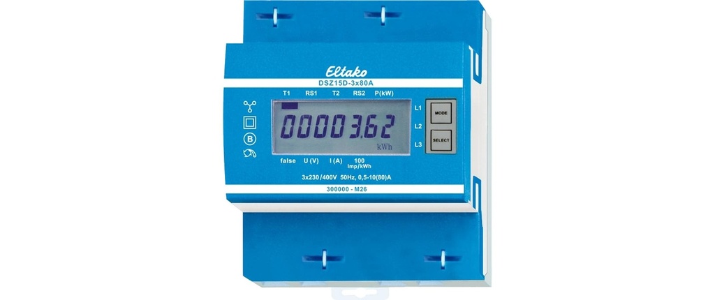 Eltako DSZ15D-3 x 80A numérique, conforme à la norme MID