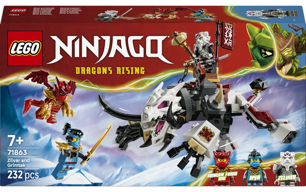 LEGO® Ninjago Zilvar et Grimtak la bête draconique 71863
