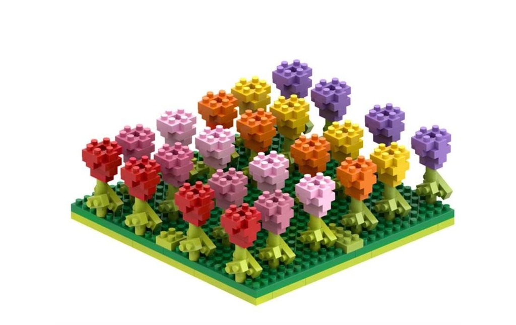 BRIXIES Modèle construction Champ de tulipes de 381 briques