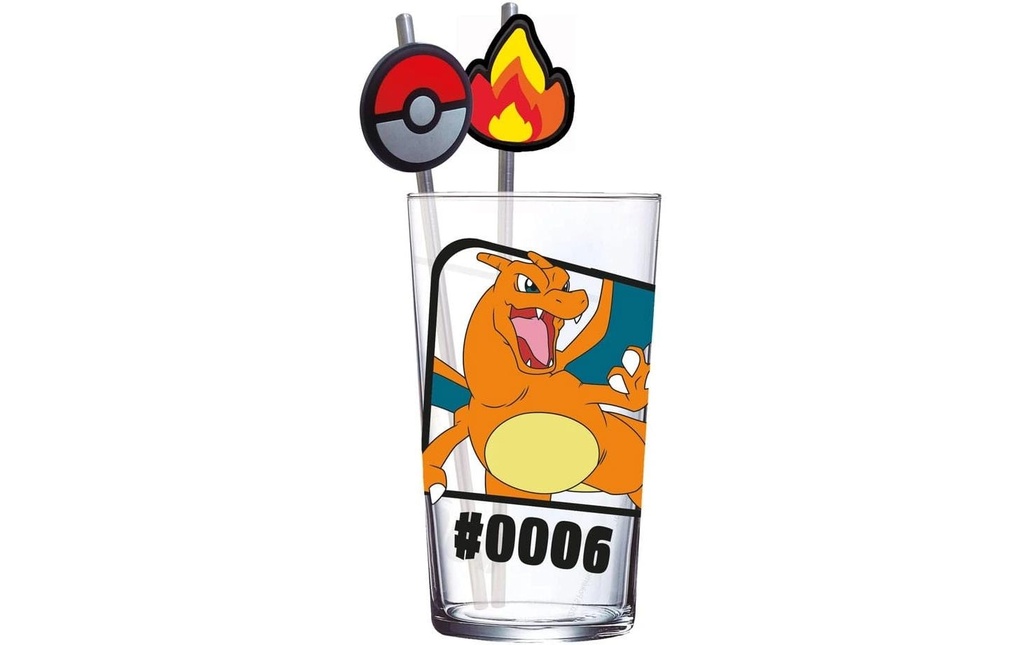 Stor Verre Pokémon Tumbler avec pailles Glurak 480 ml