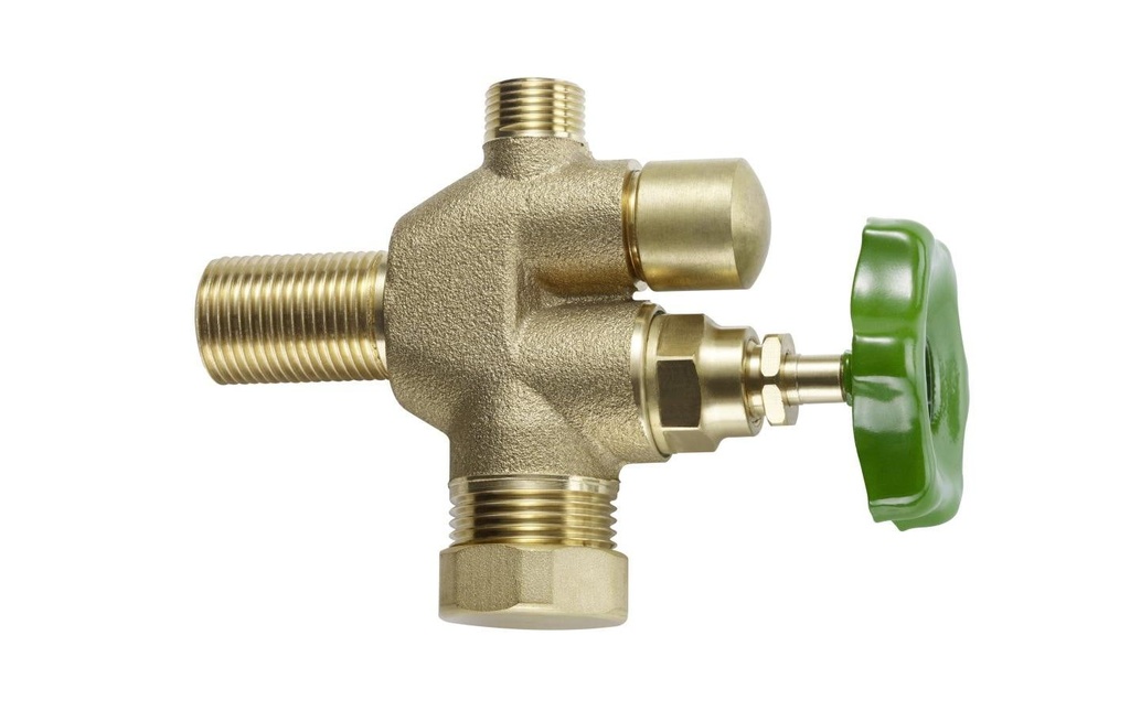 Laufen SIDUO Robinet d'arrêt double Laiton brut s. raccord bicône