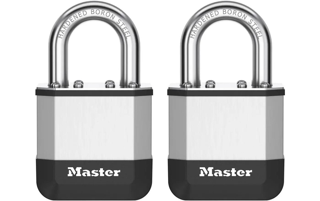 Masterlock Cadenas Elite 45 mm 2er Argenté Caoutchouc