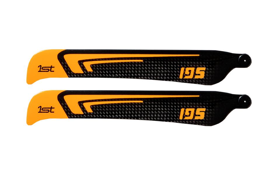 1st Pales de rotor principal CFK 195 mm FBL (orange)