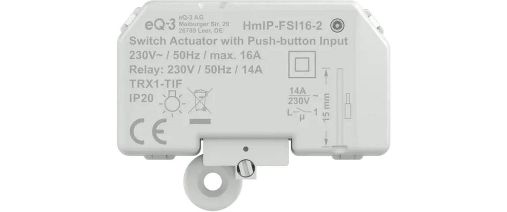 Homematic IP Smart Home Actionneur de commutation Homematic IP 16A – encastré