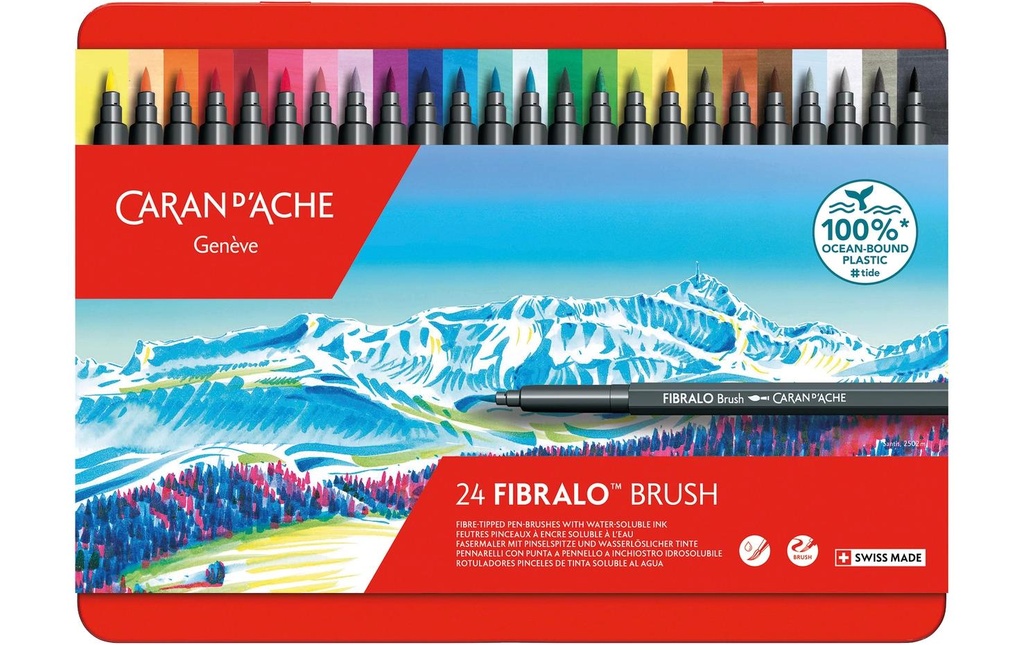 Caran d'Ache Crayon feutre Fibralo Brush avec 24 couleurs