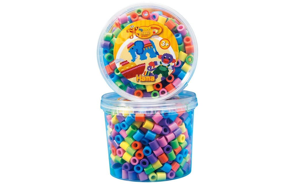 Hama Perles à repasser Maxi Couleurs pastel, 600 pièces