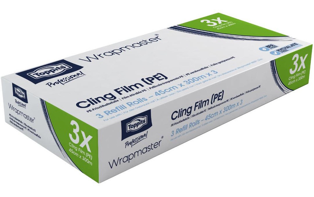 Toppits Film alimentaire Wrapmaster PE 45 cm 3 Pièce/s, Transparent