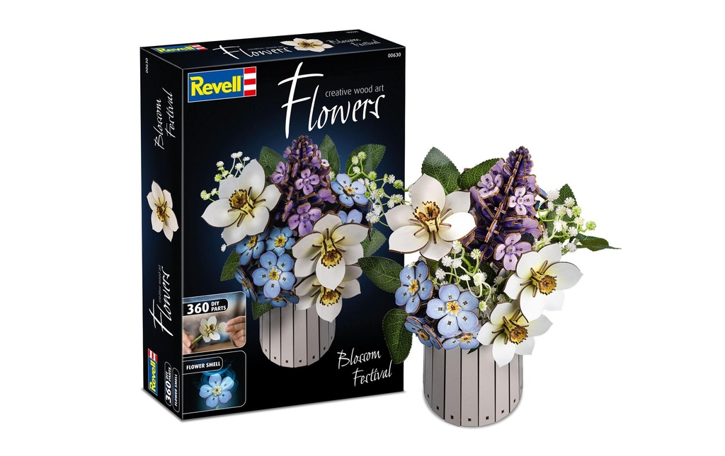 Revell Festival Blossom Bouquet de fleurs en bois avec vase et parfum