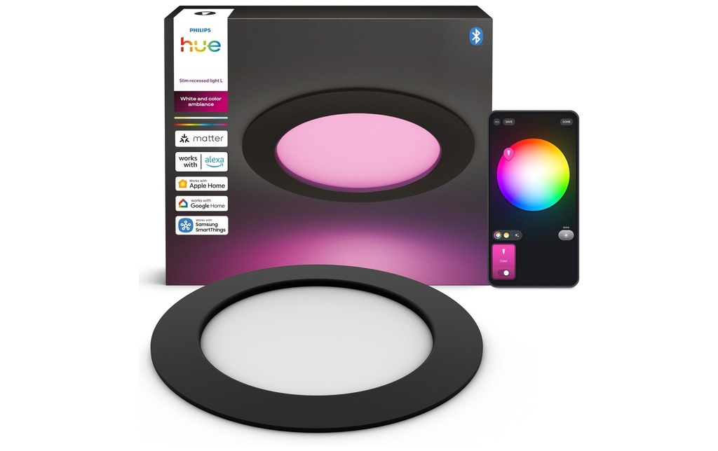Philips Hue Plafonnier WCA Slim Recessed Light L Noir
