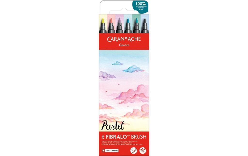 CARAN D'ACHE Feutre Fibralo Brush pastel (6 pces)