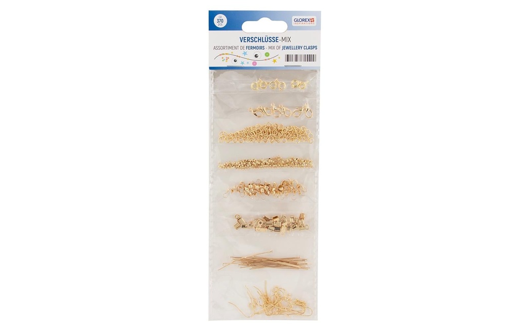 Glorex Fermoirs pour bijoux Lot de 8 pièces, couleur or